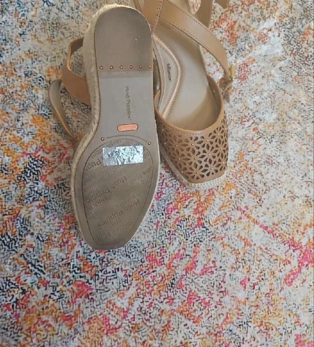 Hish PUPPIES  Espadrille Wedge Sandals with Ankle Strap